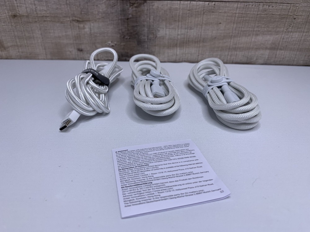 Lot of 3 Anker Braided Charging Cable USB-C - Lightning 6ft MFi-Certified
