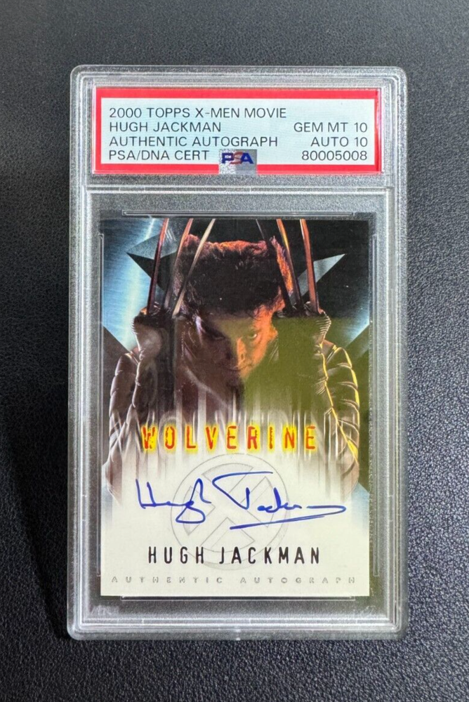 Hugh Jackman 2002 Topps X-Men Movie Wolverine On Card SP Auto PSA 10/10 Pop 2