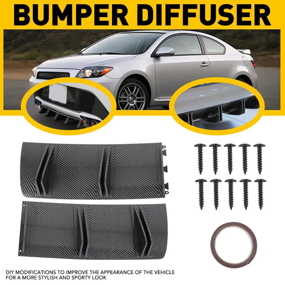 Rear Bumper Lip Diffuser SharkFin Wing Spoiler Splitter CarbonFiber For Nissan M