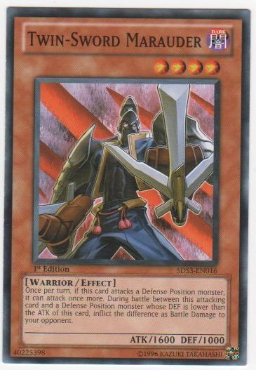 Twin-Sword Marauder - 5DS3-EN016 - Common - 1st Edition x1 - Lightly Played