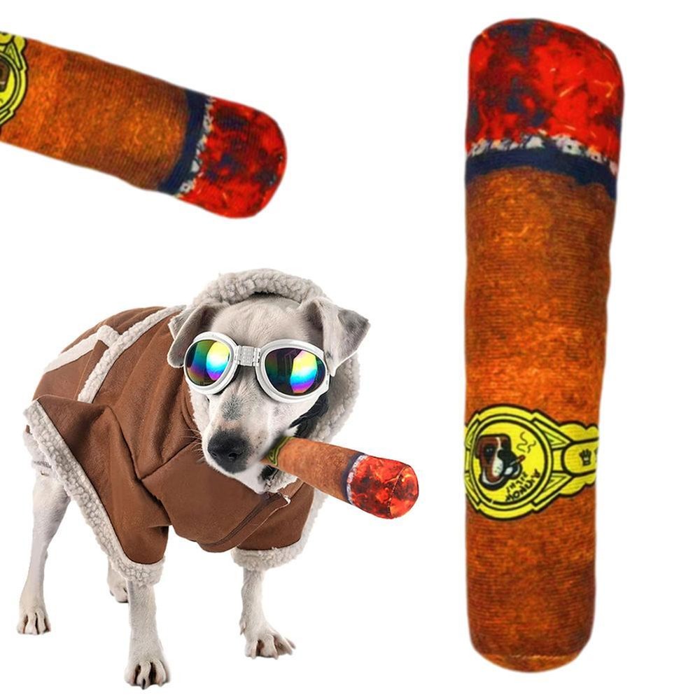 Large PAW Joint Design Pet Teeth Squeaky Plush Toy Chew Toys For Dog Cigar D5K9