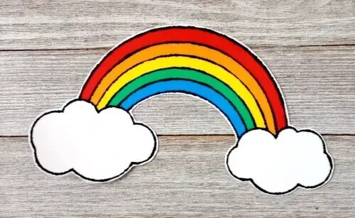 cloud rainbow wall safe sticker 6.5  inch 1pc new