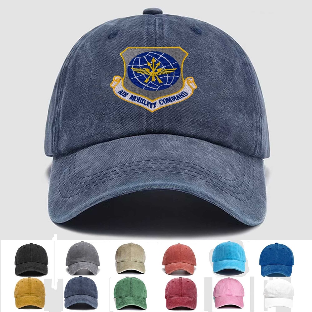 Custom Embroidered Hat Air Mobility Command, Veteran Cap, Trucker Hat, Gift Idea