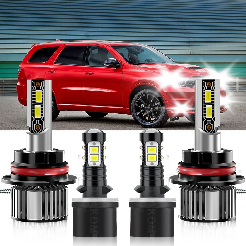 1998-2000 Dodge Durango 9007HB5+880 LED Headlight & Fog Light Bulbs Combo 4x
