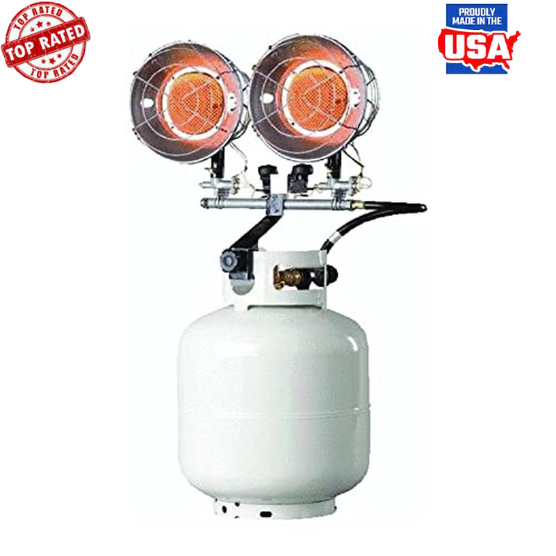 Tank-Top Propane Heater Double Burner Outdoor Heater 8000-30000 BTU Per Hour