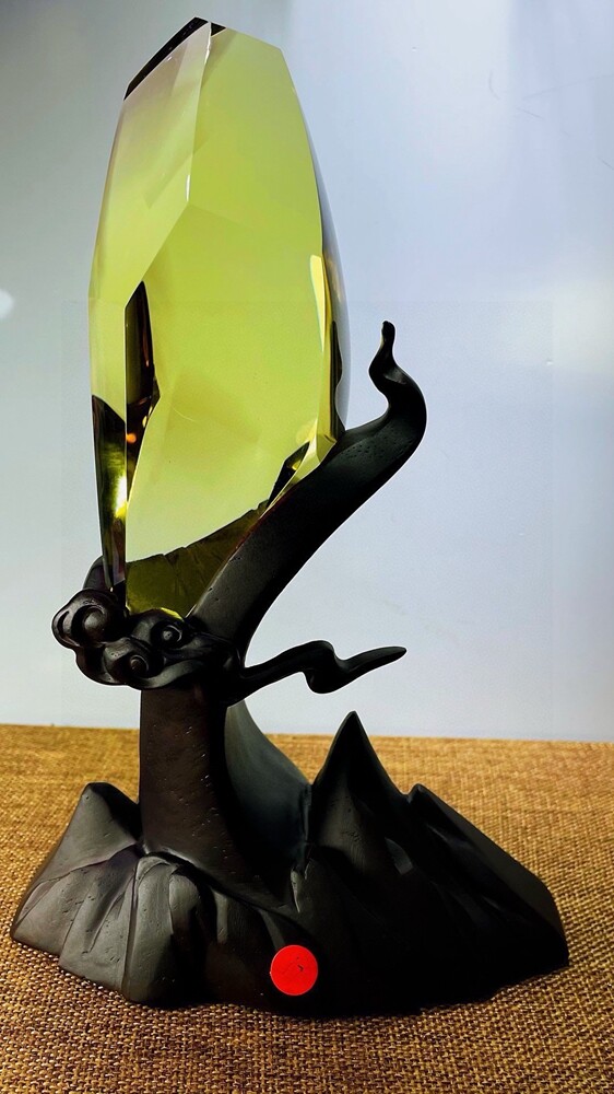 1.8LB Natural Citrine Quartz Crystal Healing Mineral with Display Stand