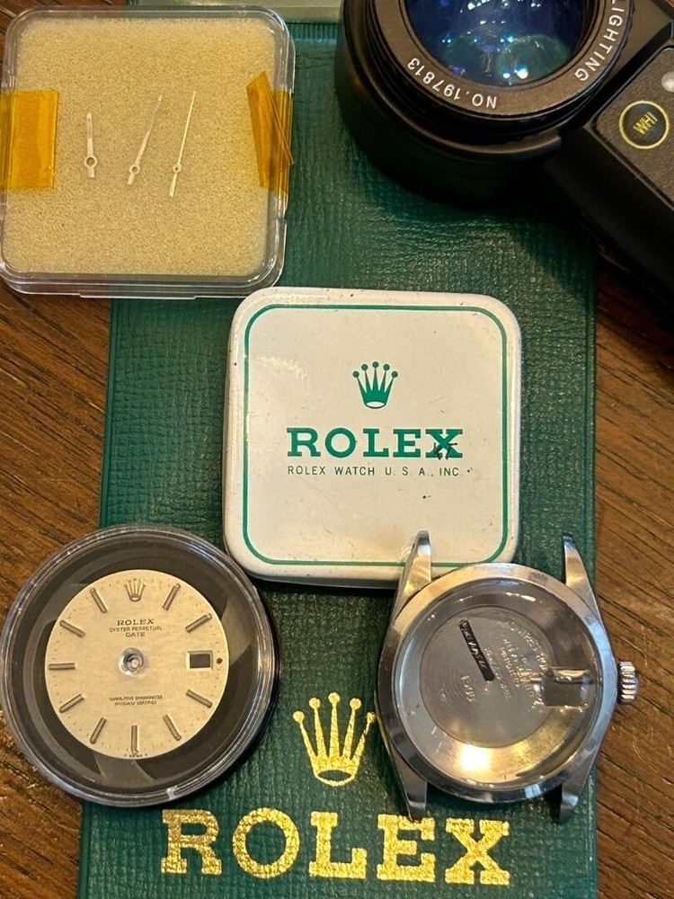 Rolex Oyster Perpetual Date Ref 1500 1970 Vintage Watch Case Dial Set Gift