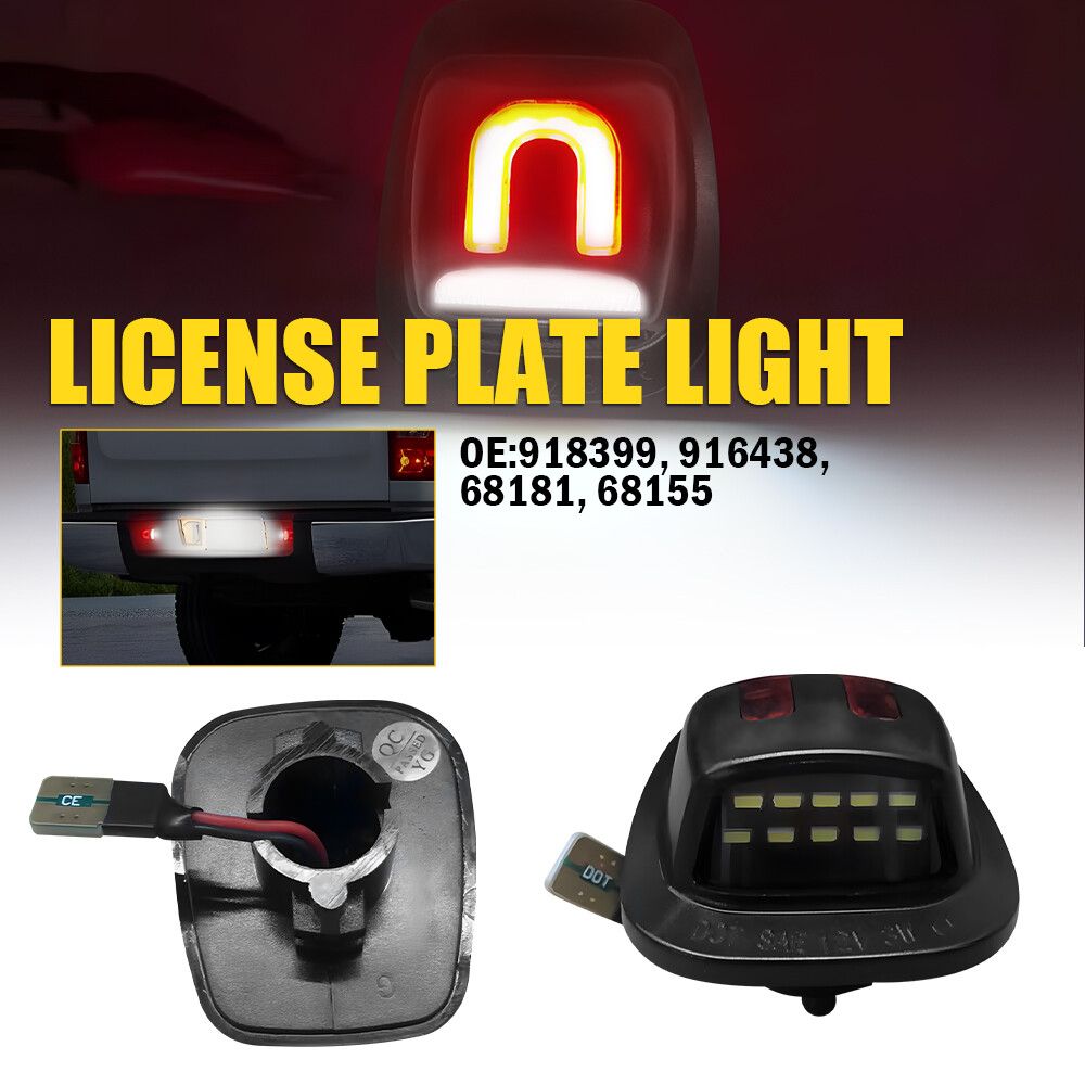 LED License Plate Light Tag Lamp Red Tube For 92-99 Chevy Suburban C/K 1500 M