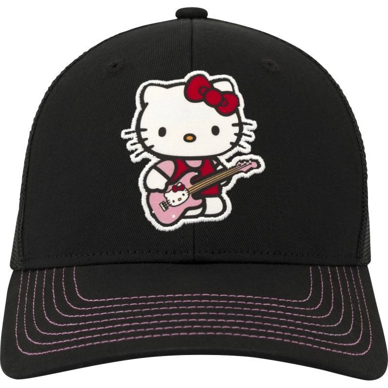 Fender × Hello Kitty Black Logo Pink Stitching Mesh Cap One Size NEW From Japan