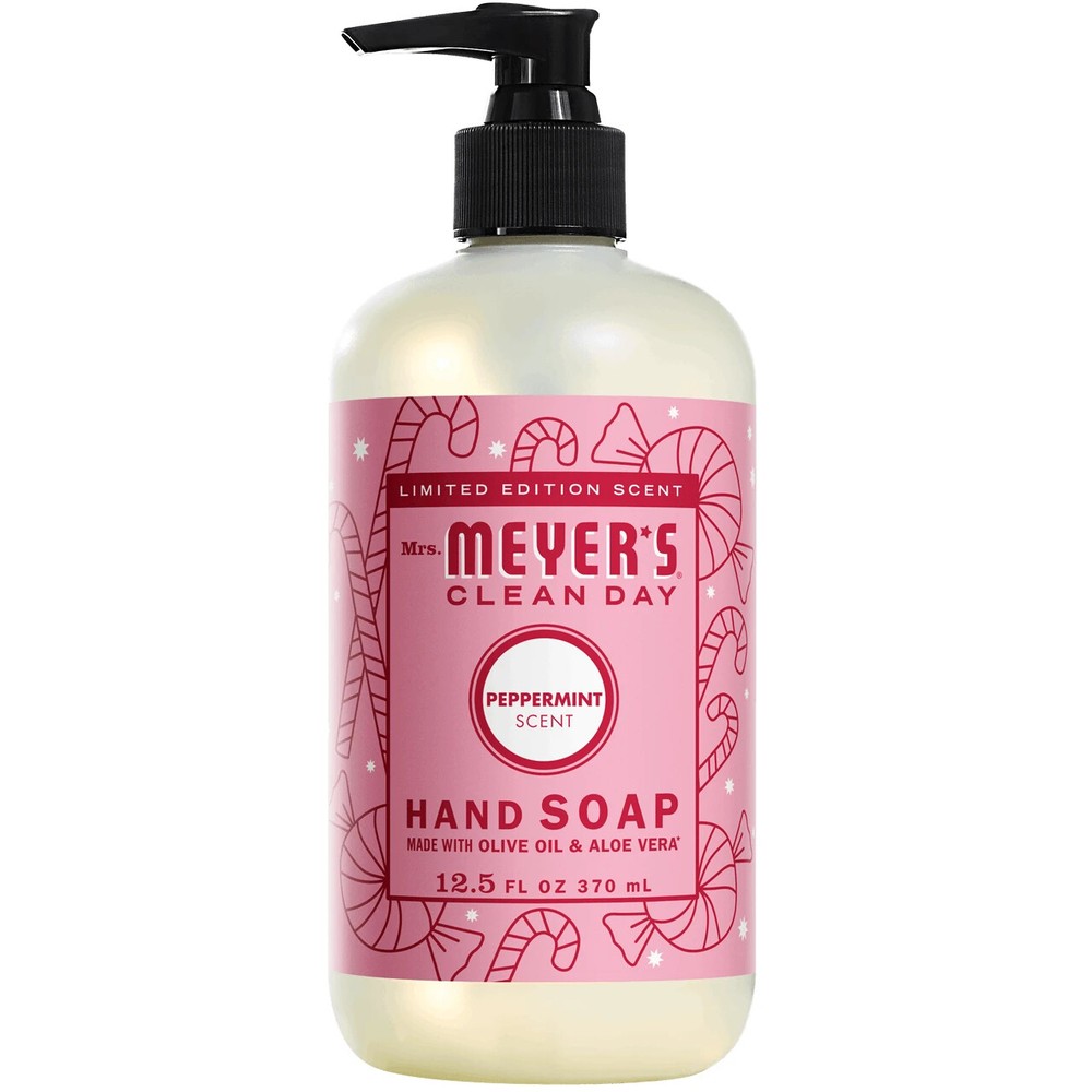 Mrs. Meyer’s Clean Day PEPPERMINT Scent Hand Soap w/ olive oil & aloe vera (1pc)
