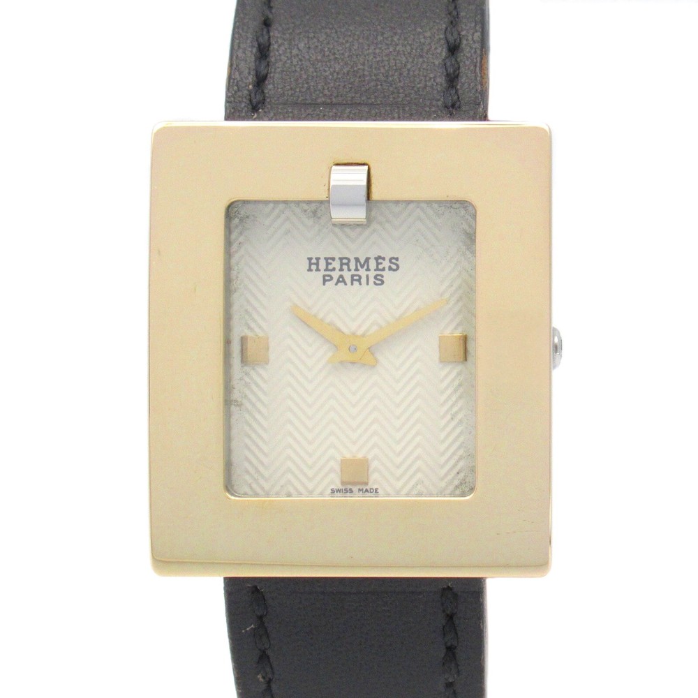 HERMES Belt watch Wrist Watch BE1.220 Quartz Gold Plated SS Used Women