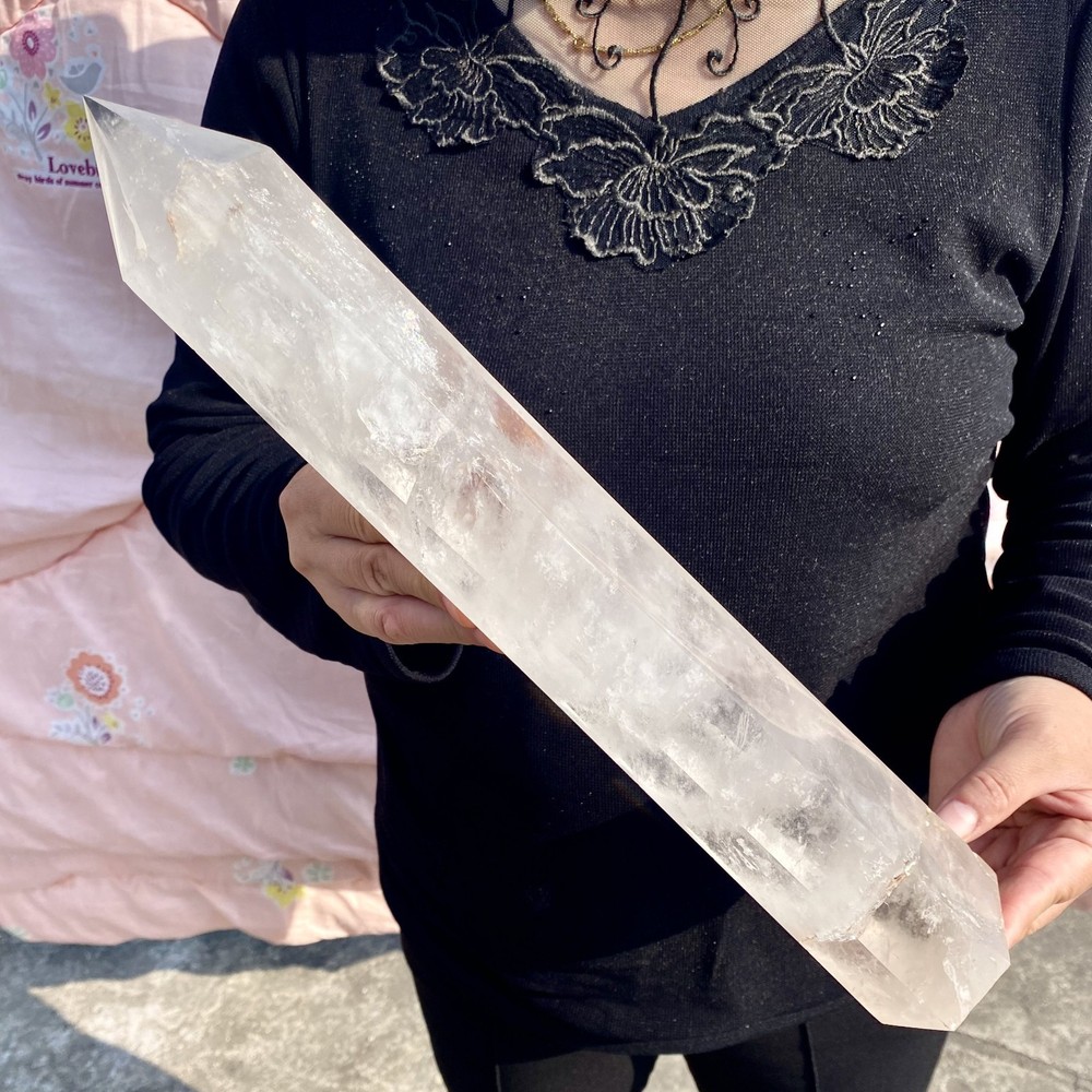 4.96LB Natural clear quartz obelisk Crystal Energy Tower Point Energy -