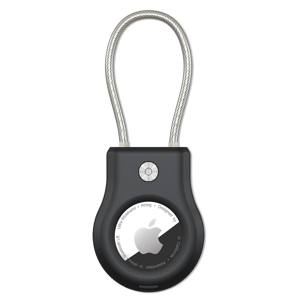 Durable Airtag Keychain Holder with Secure Wire Cable and 360° Protection