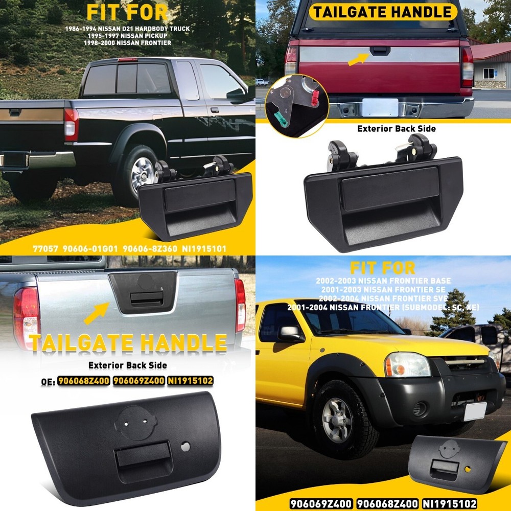 Black Tailgate Handle for Nissan Frontier Pickup Rear Liftgate