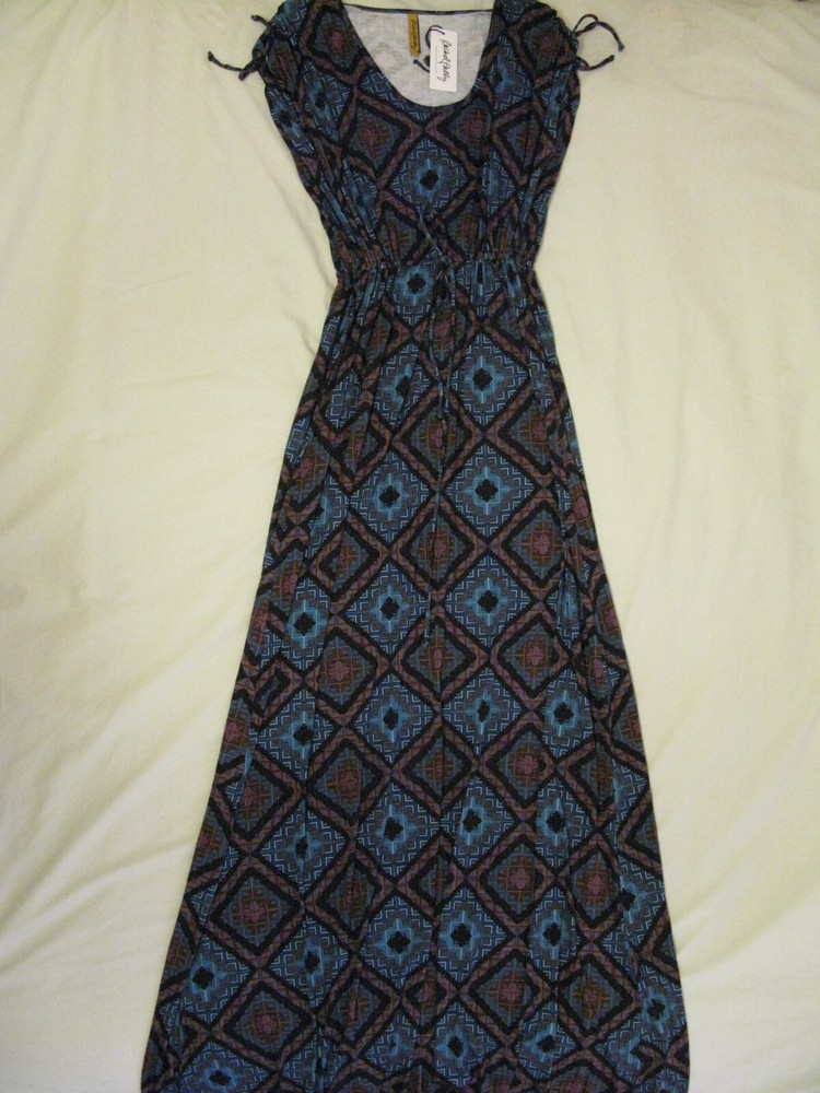 Rachel Pally Sleeveless Baker Maxi Dress - Sz S 'Mallard Deco Squares' Print NWT
