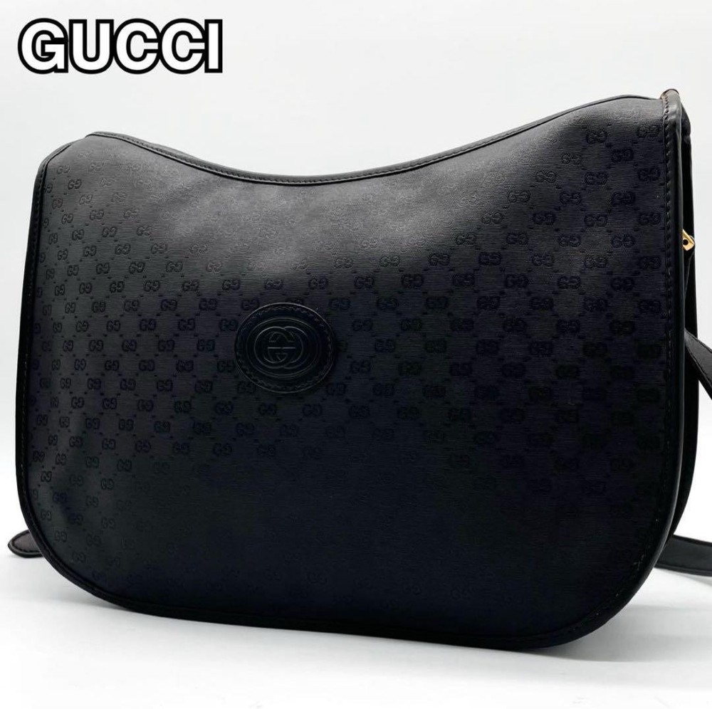 Gucci Micro GG Half Moon Interlocking Shoulder Bag Authentic Pre-Owned