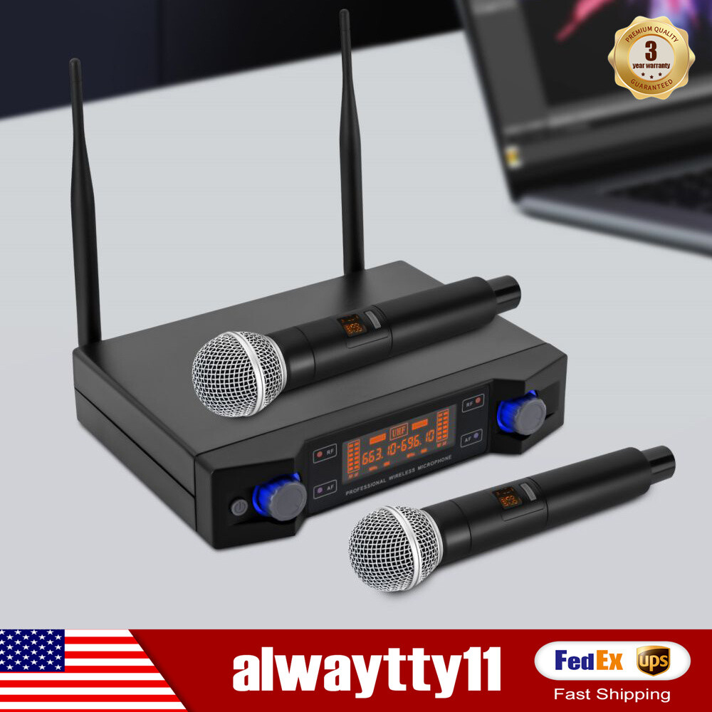 Professional UHF Dual Wireless Microphone System for High-Quality Cordless Mic Performance