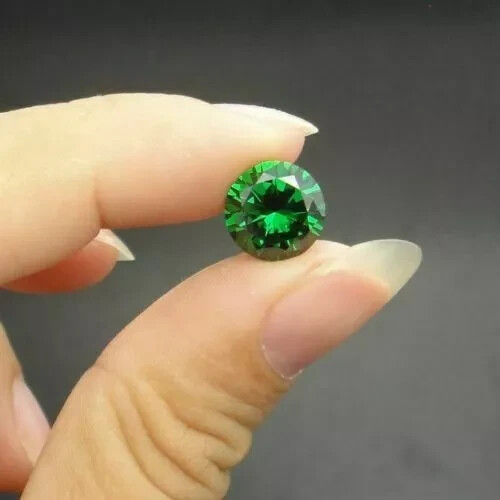 Colombian Green Emerald 8mm Round Cut VVS AAAA Loose Gemstone Natural Mined