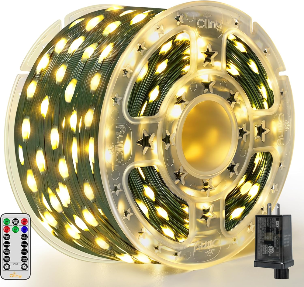 1000 LED 330 FT IP67 Waterproof Plug-in Christmas Tree Lights for Holidays