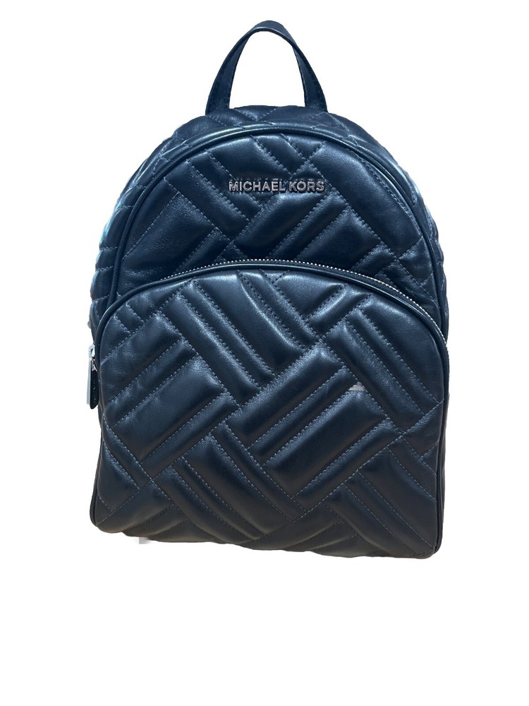 Michael Kors Abbey Medium Quilted Black Nappa Leather Backpack
