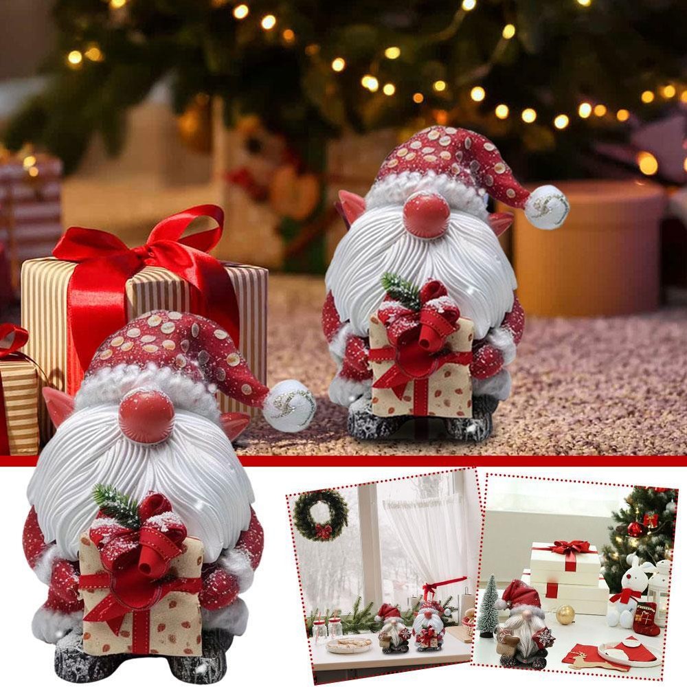 2024 Santa Claus Figurines Christmas Decorations Resin Standing V3Q4