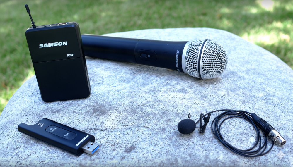 Samson Wireless Mic Set – HXD1, PXD1 Lavalier & USB Receiver – Tested