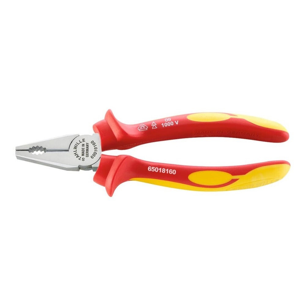 VDE Combination plier L.180 mm Head Chrome Plated Handles Insulated, Multi-Co...