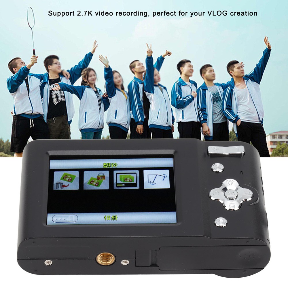 Kids Digital Camera Black 44MP 1080 Video Entry Level CCD MP3 Player Auto