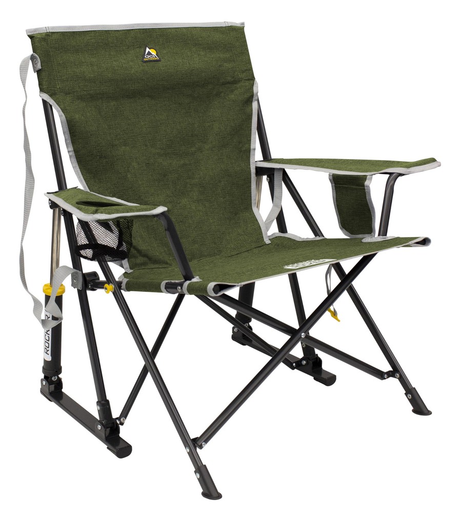 Kickback Portable Camping Rocker Chair with Durable Frame and Easy Fold Design