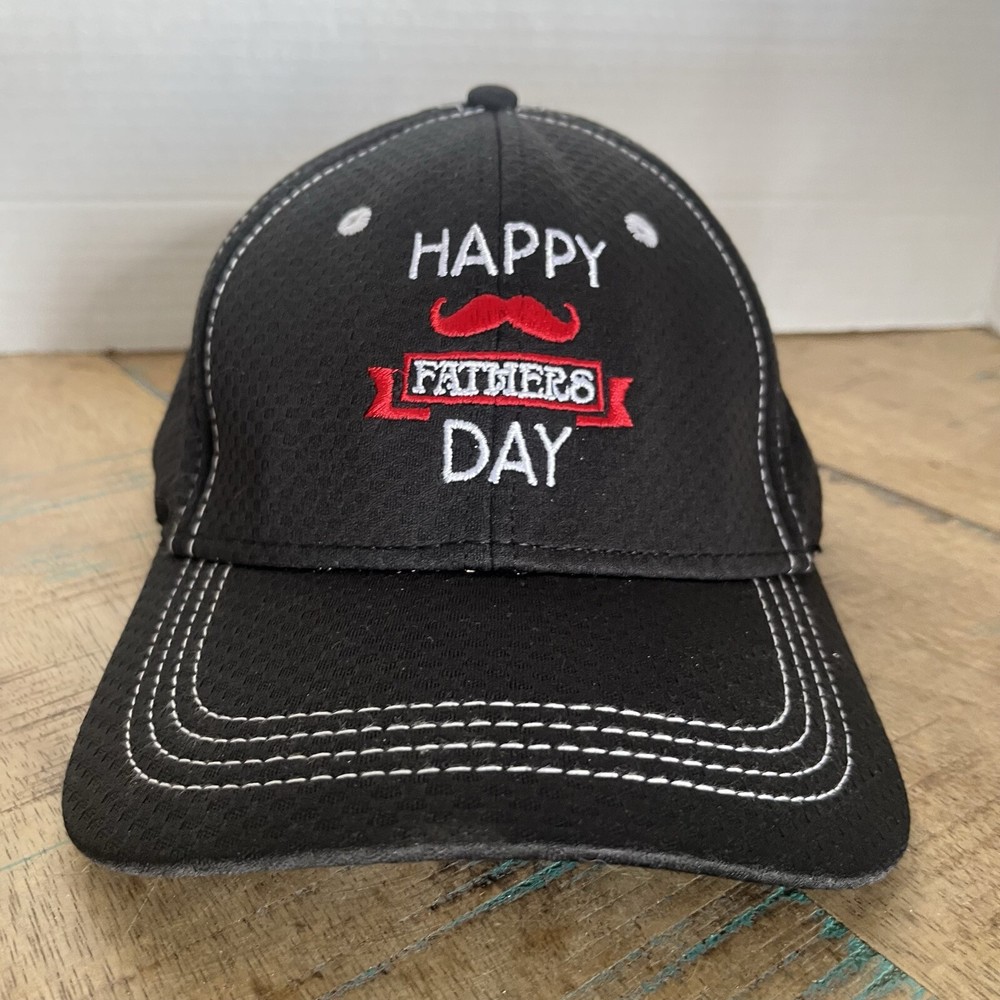 Happy Fathers Day Hat Black Cap America Golf Adjustable Adult Size Baseball Cap-image