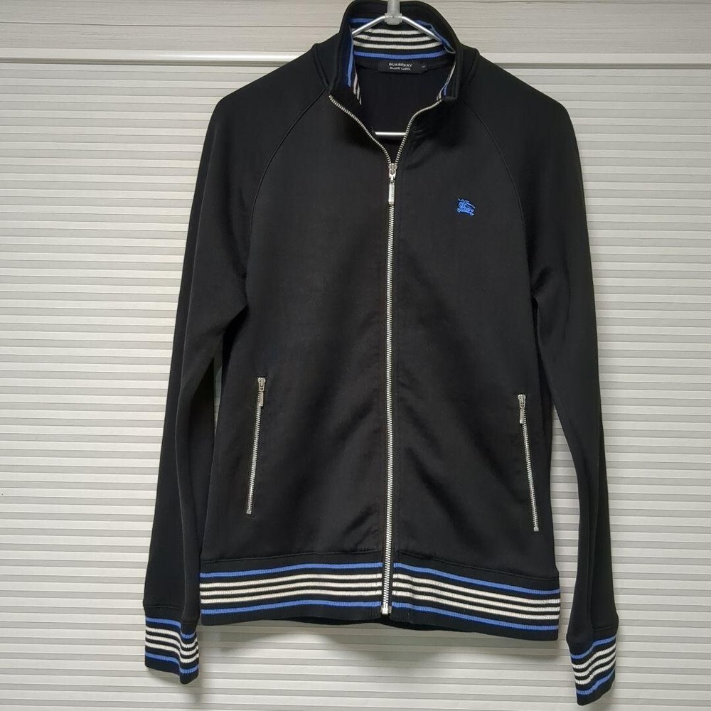BURBERRY BLACK LABEL Track Jacket Blouson Full Zip Black Men Size M Used