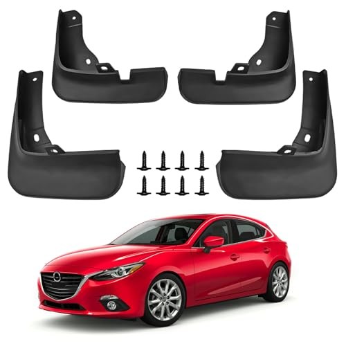 4 Pack Truck Mud Flaps Suitable for Mazda 3 2014–18 Front & Rear Splash Guards