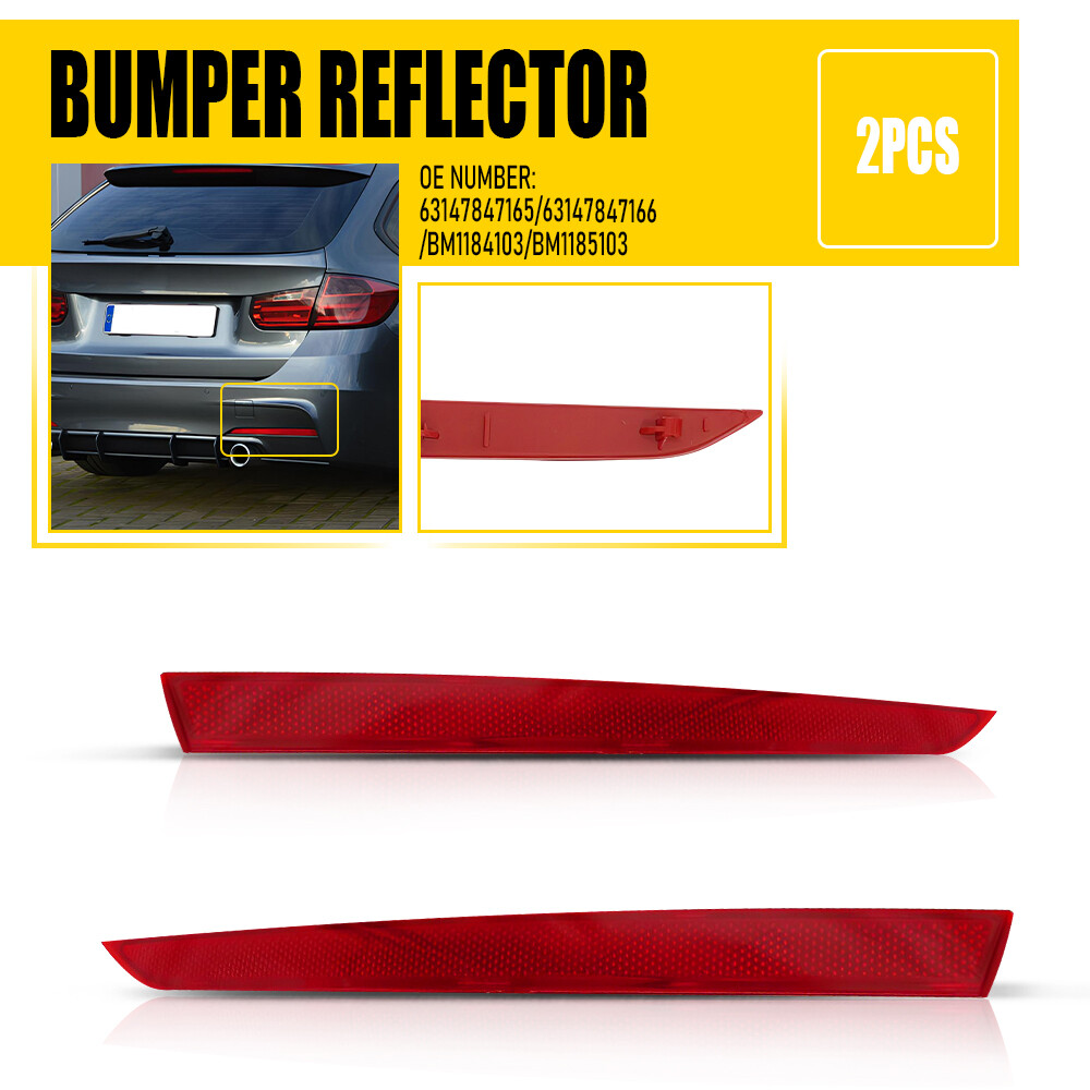 For BMW 3-Series F31 F30 M Sport 328i 335i Rear Side Bumper Reflector Red RH&LH