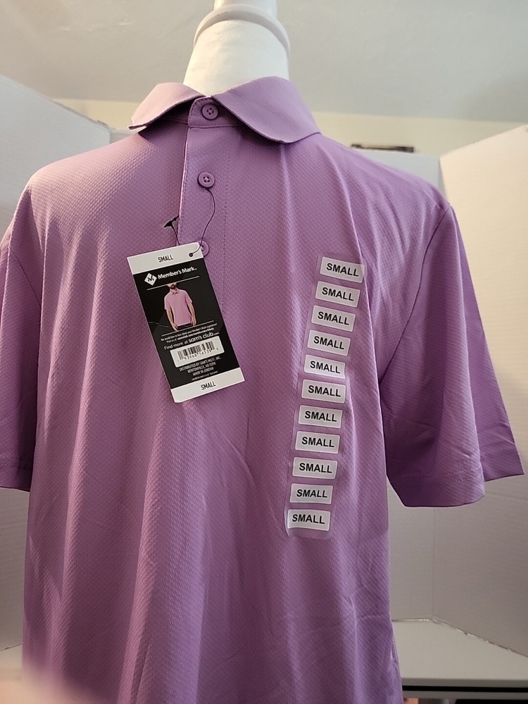 Members Mark Performance Polo Small Purple Short Sleeve Shirt  -image