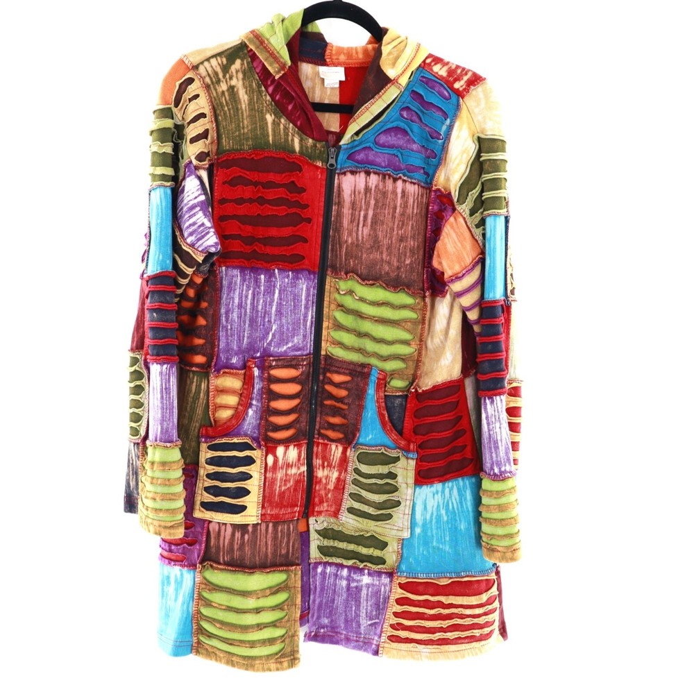 Greater Good Network Patchwork Jacket Womens S/M Hippie Coachella Festival Fall