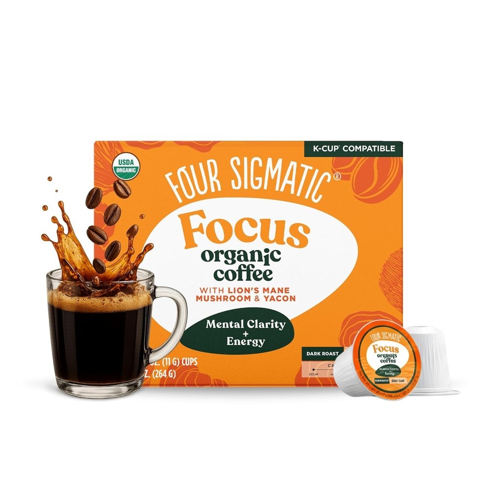 Four Sigmatic Mushroom Coffee K-Cups 24ct | Dark Roast | Focus & Immune Support