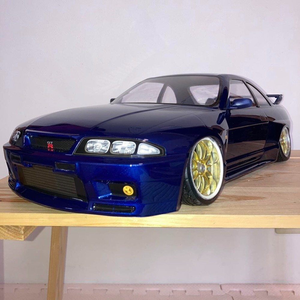 Tamiya 1/10 Nissan GT-R R33 RC car body unpainted