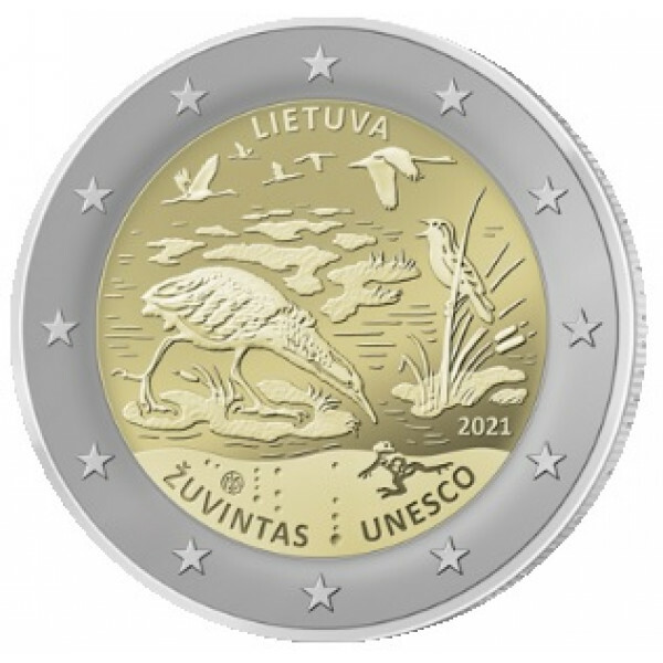 2021 Lithuania € 2 Euro Uncirculated UNC Coin Biosphere Reserve Zuvintas