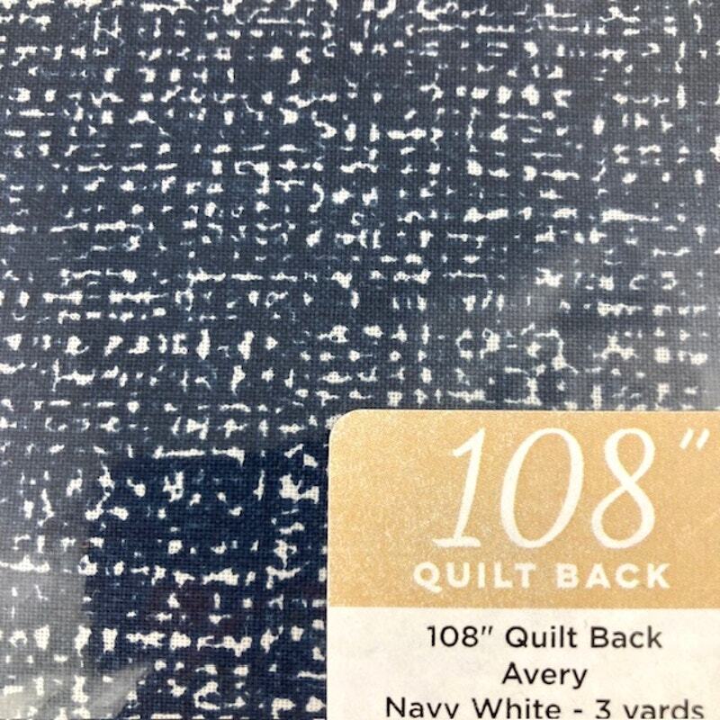 Quilters Wide Cotton Backing Fabric Avery Navy and White 3 Yards 108