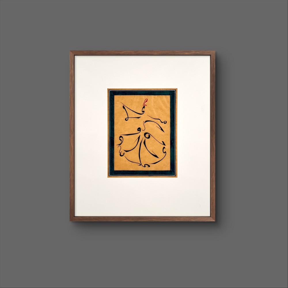 Dancing Dervish Sufism Calligraphy Art Painting Unique Wall & Interior Design