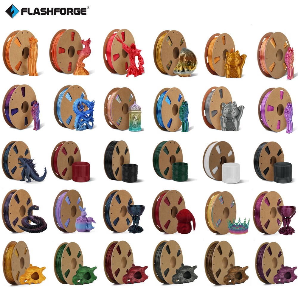 FLASHFORGE PLA+ PEGT+ Silk PLA ASA ABS Pro Filament 1.75mm 3D Printer Filament