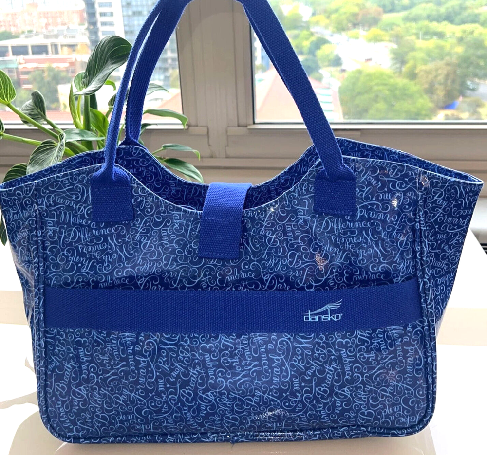 Dansko Blue Large Carry Tote Purse Dance Carry-All Lunch Bag,  11