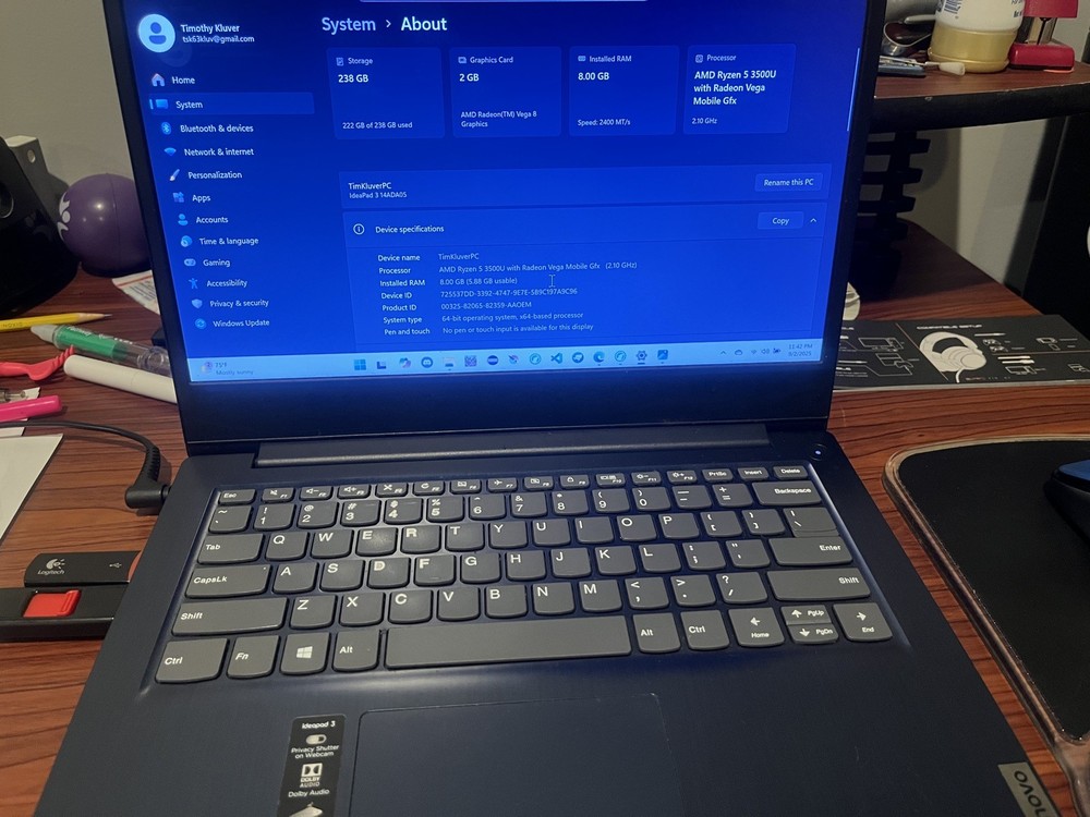 Lenovo Ideapad 3- Blue.