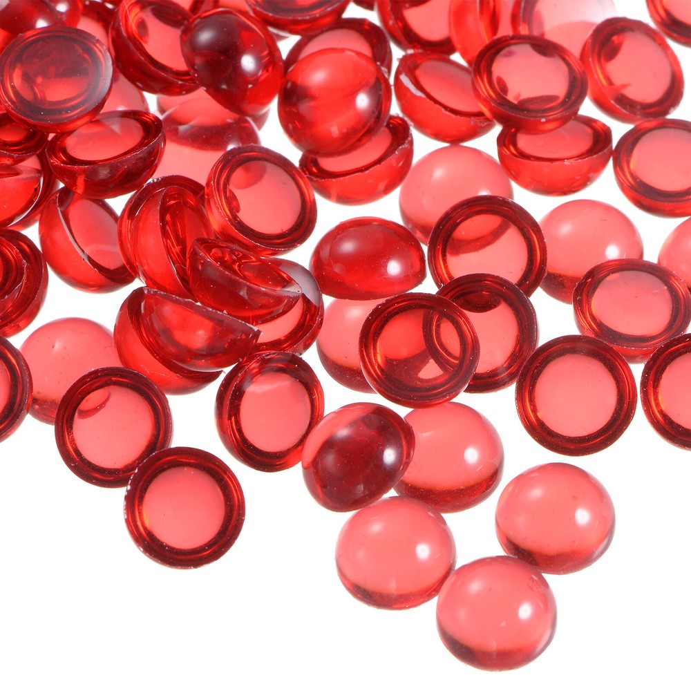 100pcs 8mm Dark Red Cat Eye Resin Flatback Dome Beads