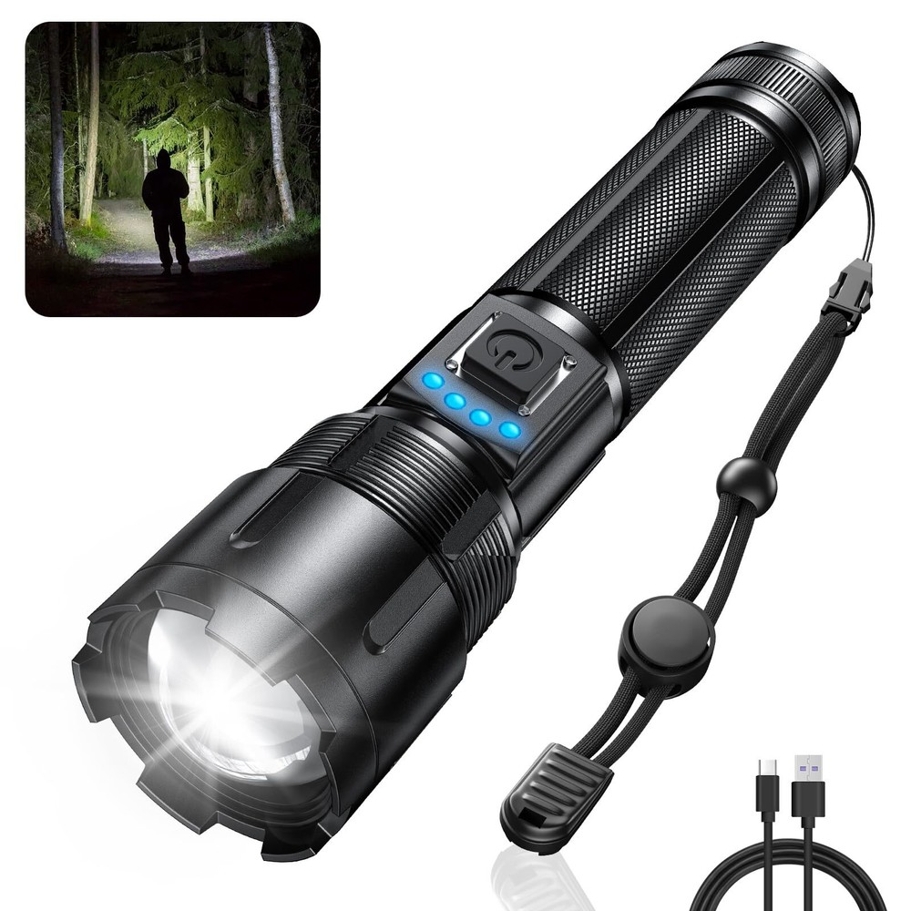 Rechargeable Flashlights High Lumens, 10000 Lumens Tactical Flashlights, Supe...