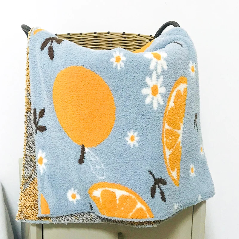 Custom personalized blanket printed orange Graphic Warm Soft Bedding