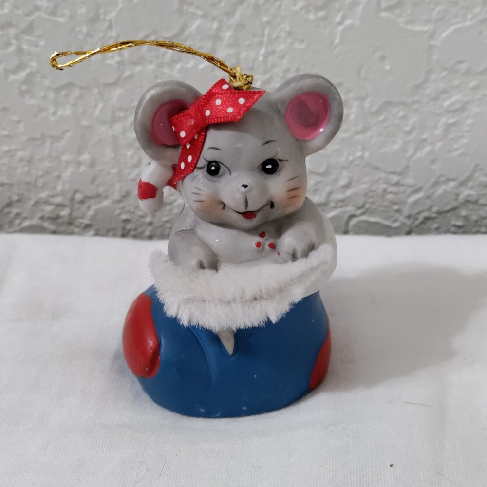 Hand-Painted 3-Inch Porcelain Bell Ornament from Taiwan by Giftco