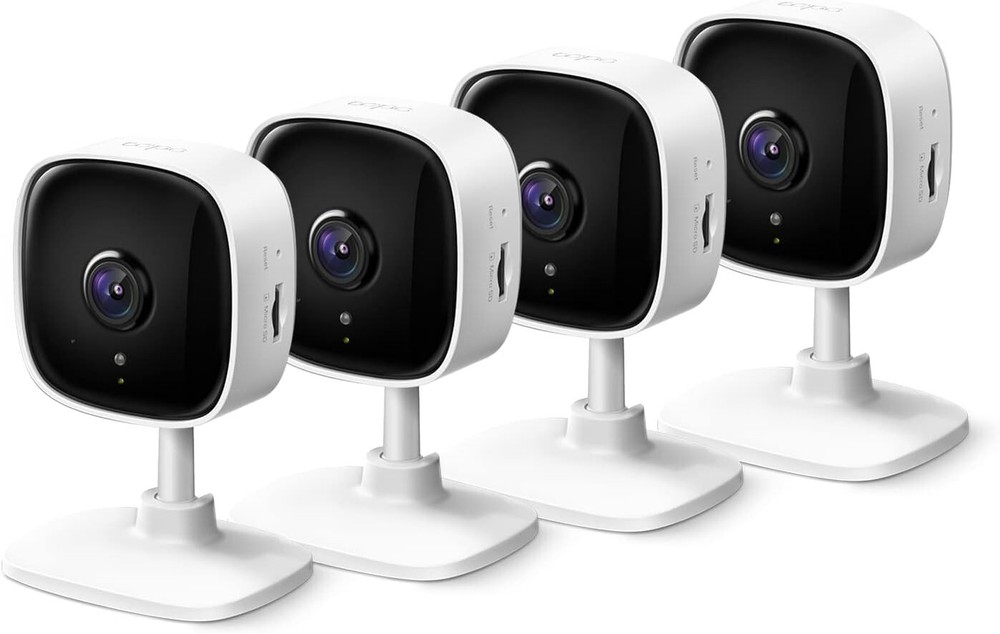 Multi-Functional 2K Security Cameras - 4-Pack with Alexa & Google Home Support