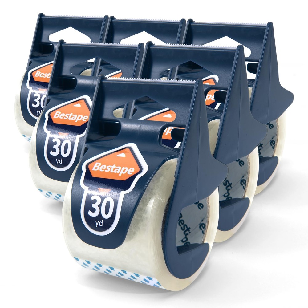 BESTAPE Clear Packing Tape with Dispensers, 1.89