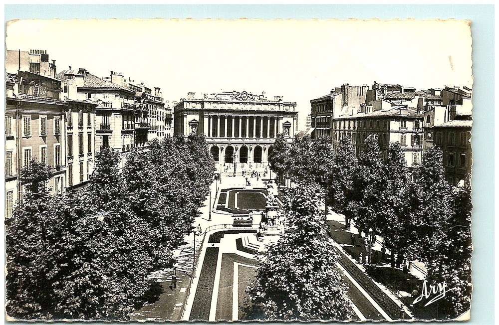 S03-0622, SQUARE DE LA BOURSE, MARSEILLE, *VITAGE REAL PHOTO POSTCARD